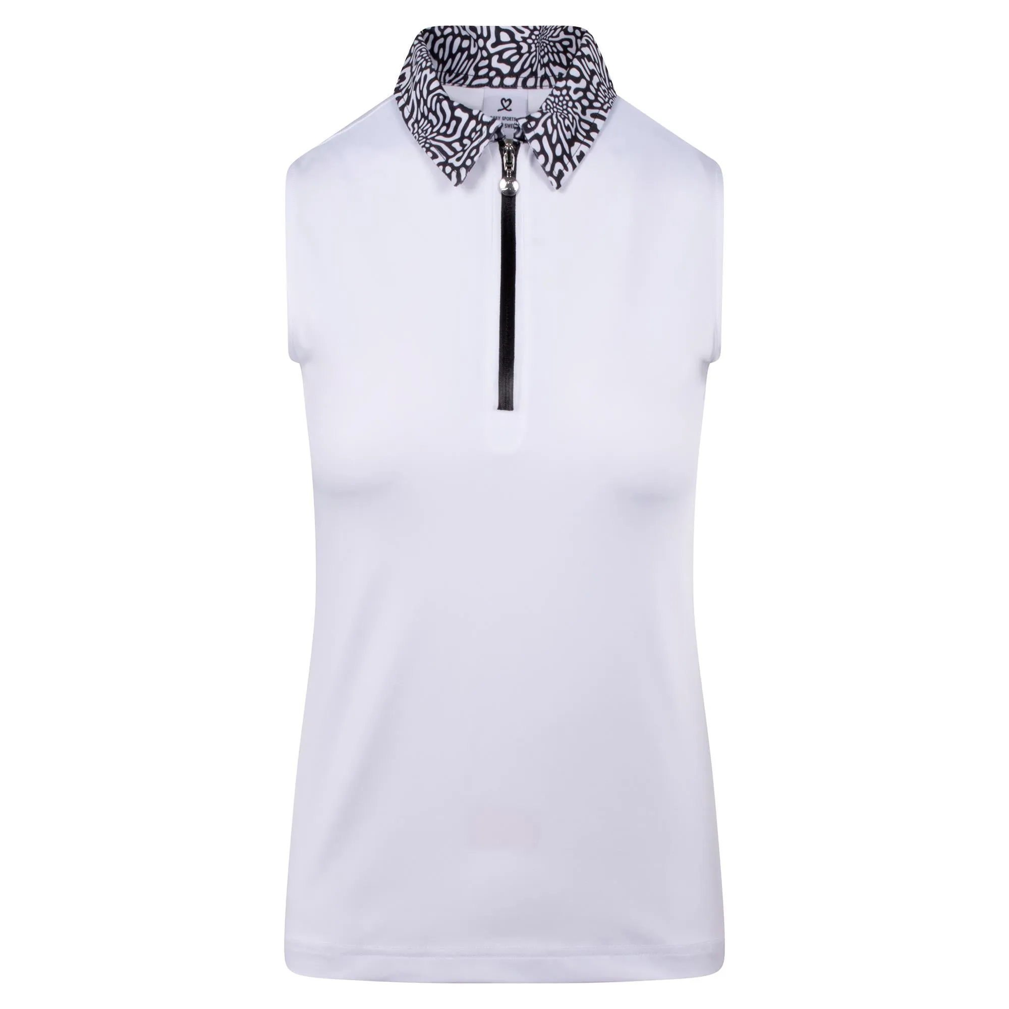 Ladies White Daily Sports Kyoto Sleeveless Golf Polo Shirt