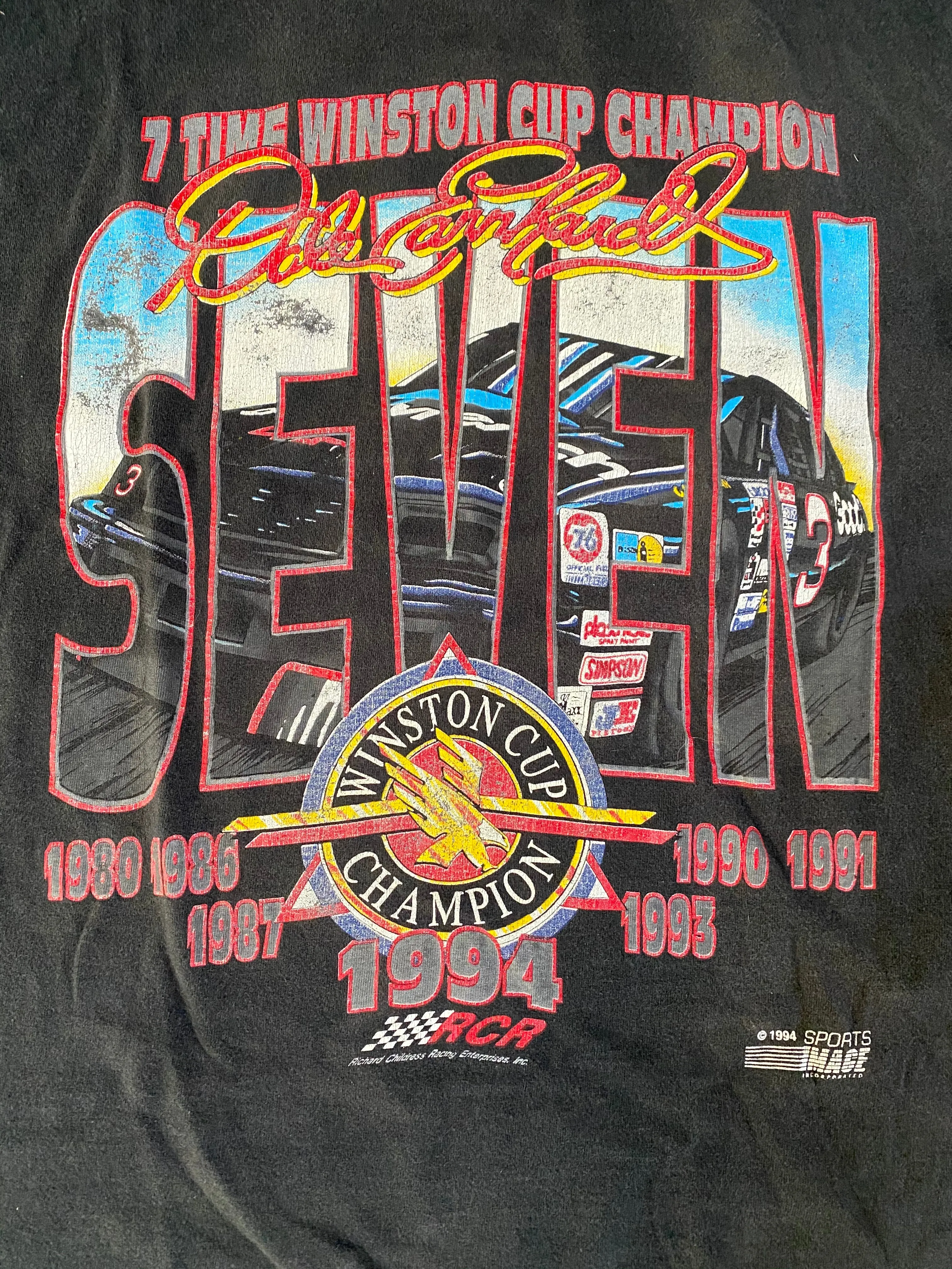 Dale Earnhardt #3 NASCAR 1994 “7 Time Winston Cup Champion” Vintage Distressed T-shirt