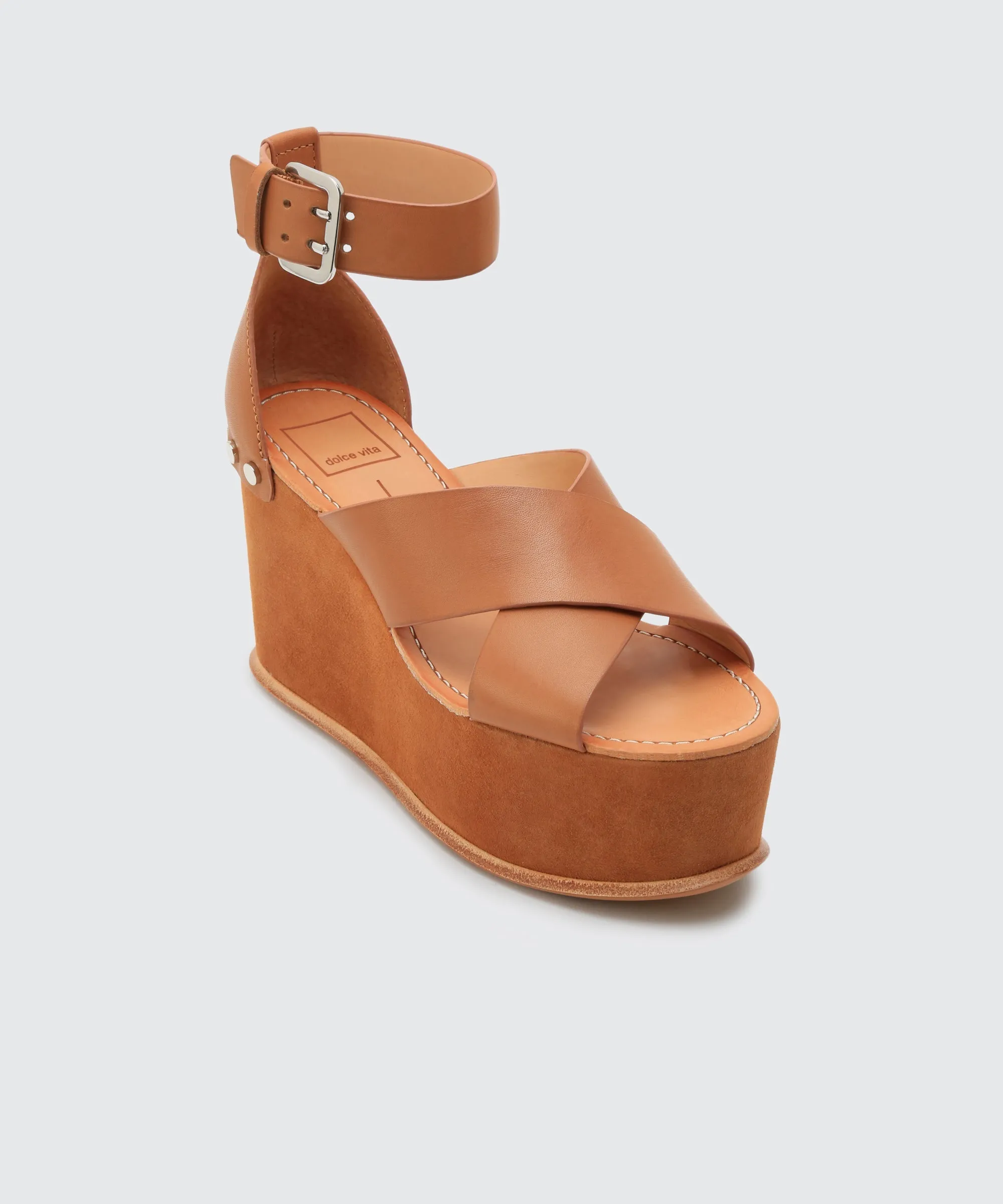 Re:vita Caramel Dalrae Wedge Sandals