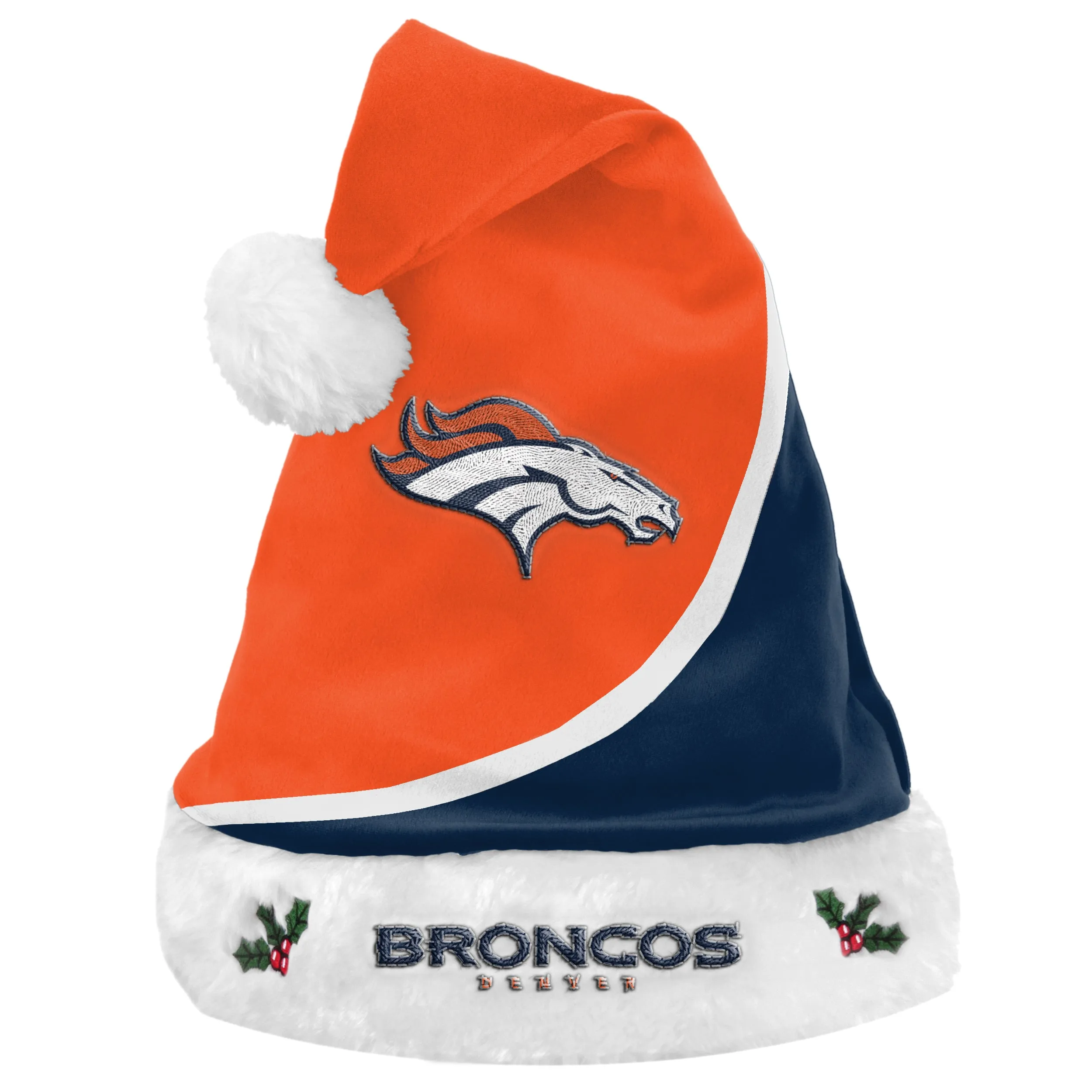 Denver Broncos Colorblock Santa Hat