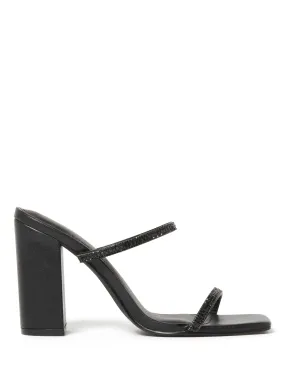 Diamante Mule Heels - Rebecca