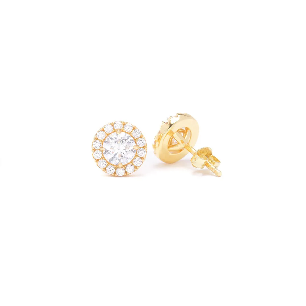 Men's Halo Stud Diamond Earrings