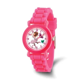 Disney Girls Fancy Nancy Pink Silicone Band Time Teacher Watch