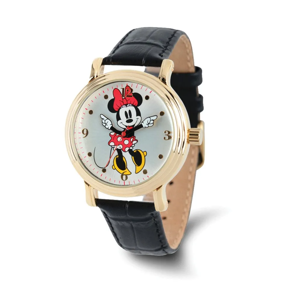 Disney Minnie Mouse Watch for Women - Black Strap with Moving Arms