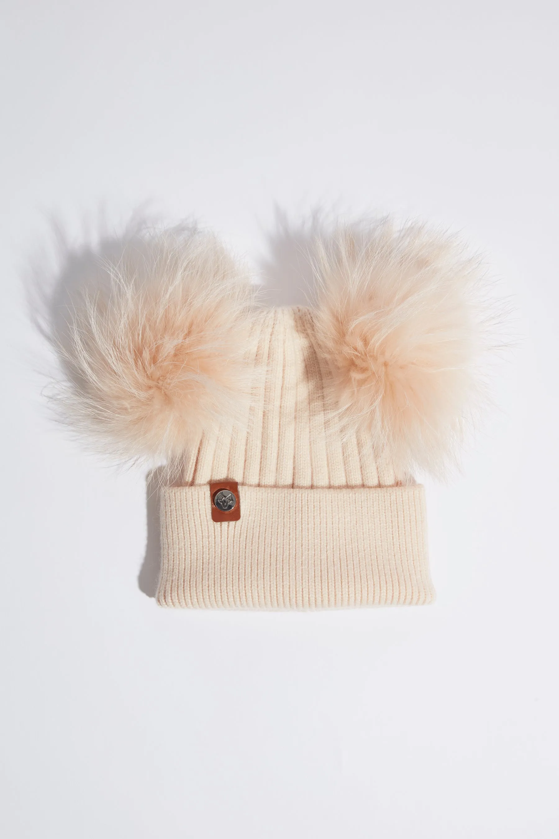 Double Harley Pom Pom Hat - Almond