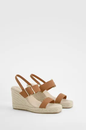 Double Strap Buckle Detail Wedges