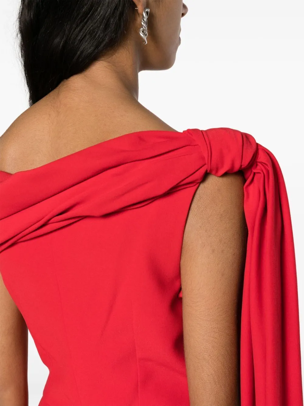 DRAPED OFF SHOULDER GOWN