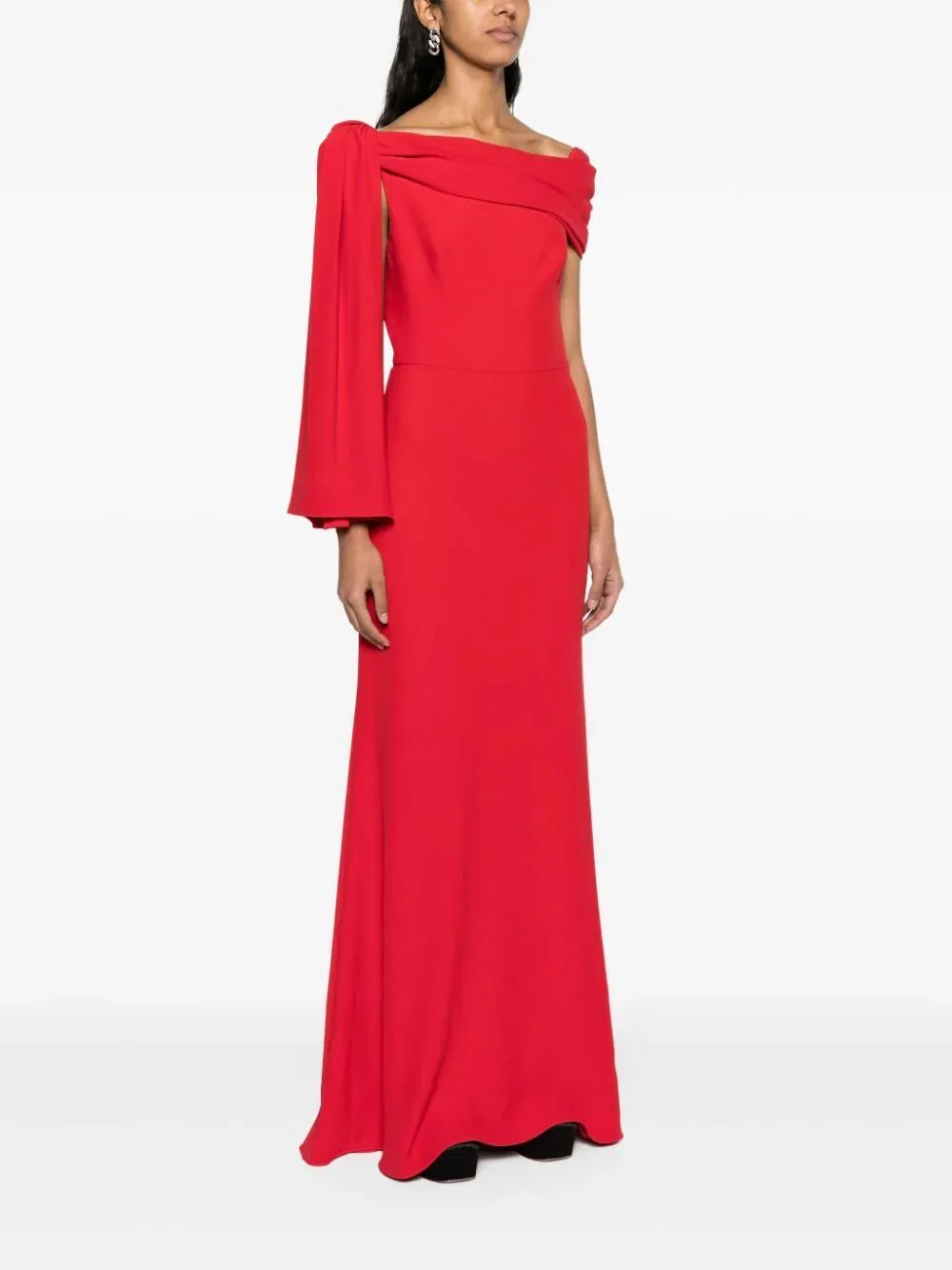 DRAPED OFF SHOULDER GOWN