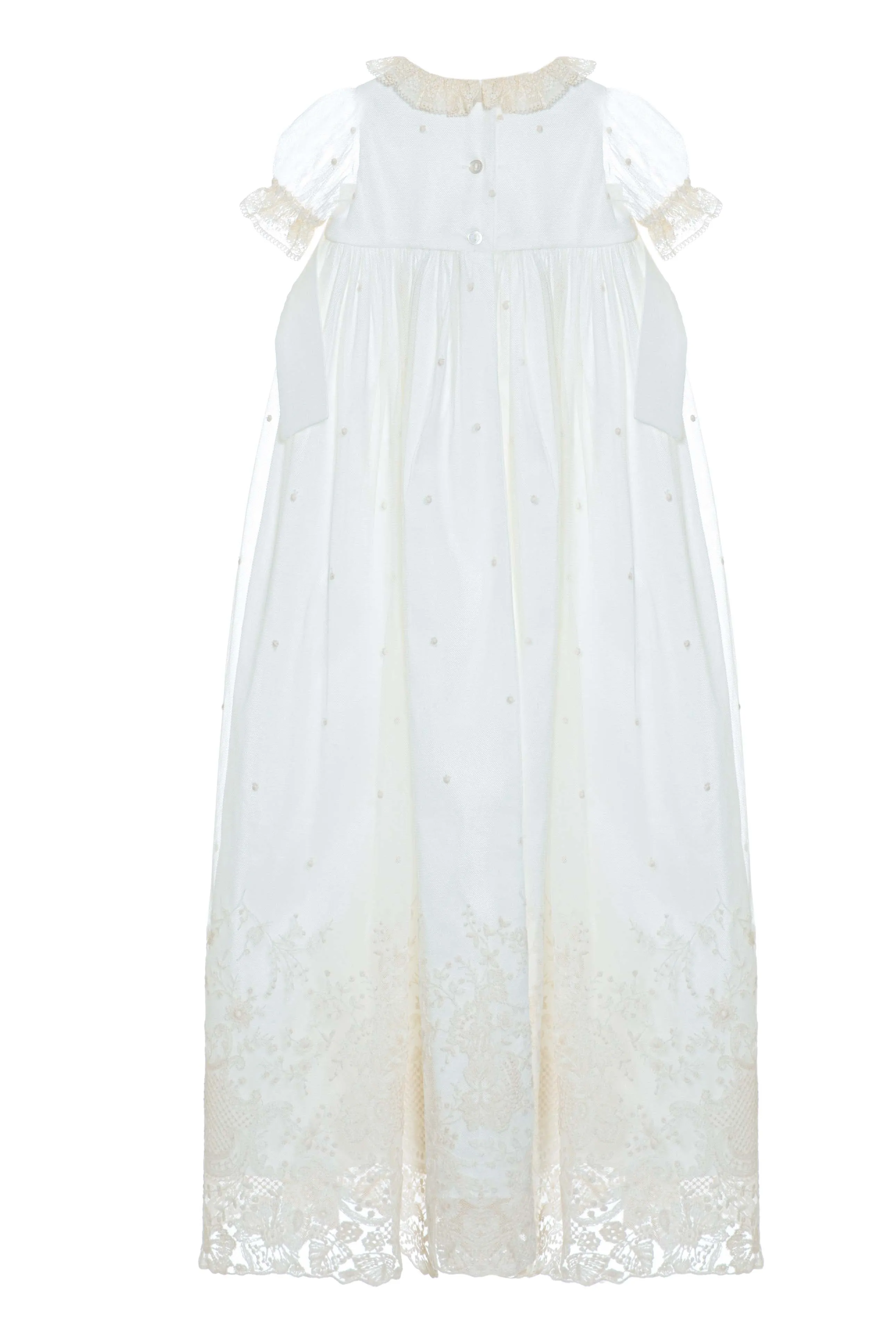 Special Occasion Girl's Dress with Ecru Embroidered Hat