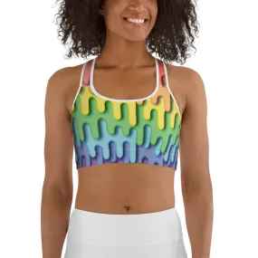 Dripping Rainbow Sports Bra