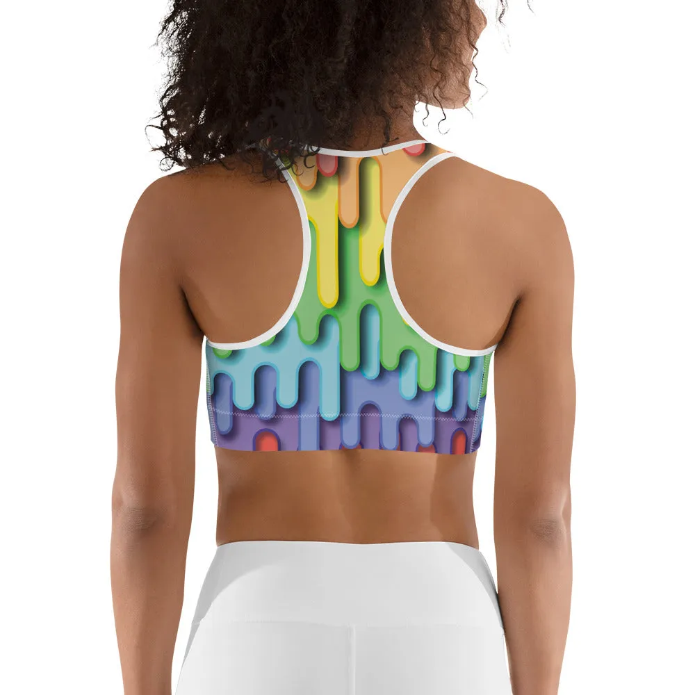 Dripping Rainbow Sports Bra