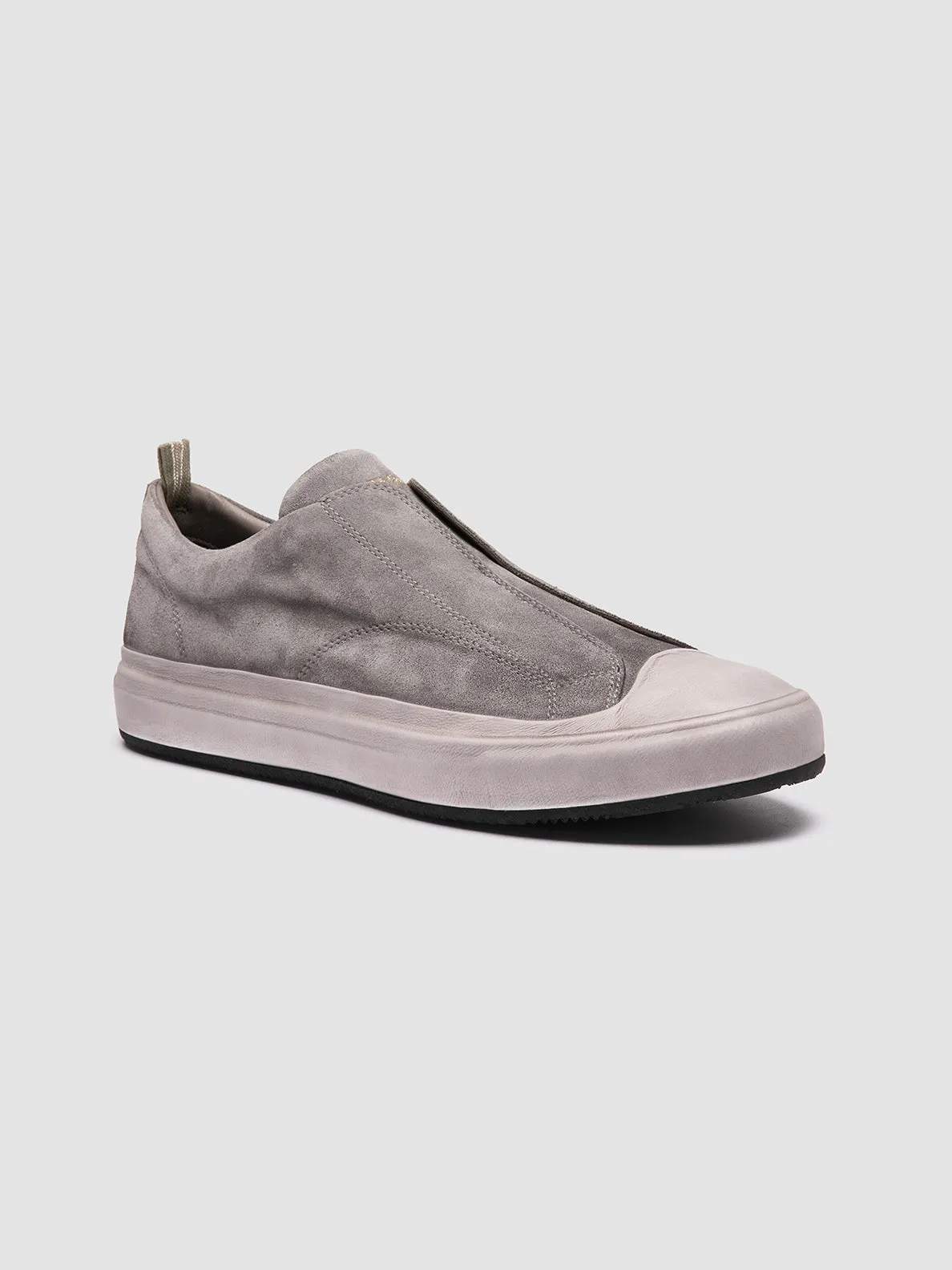 DUB 001 - Grey Leather and Suede Slip On Sneakers