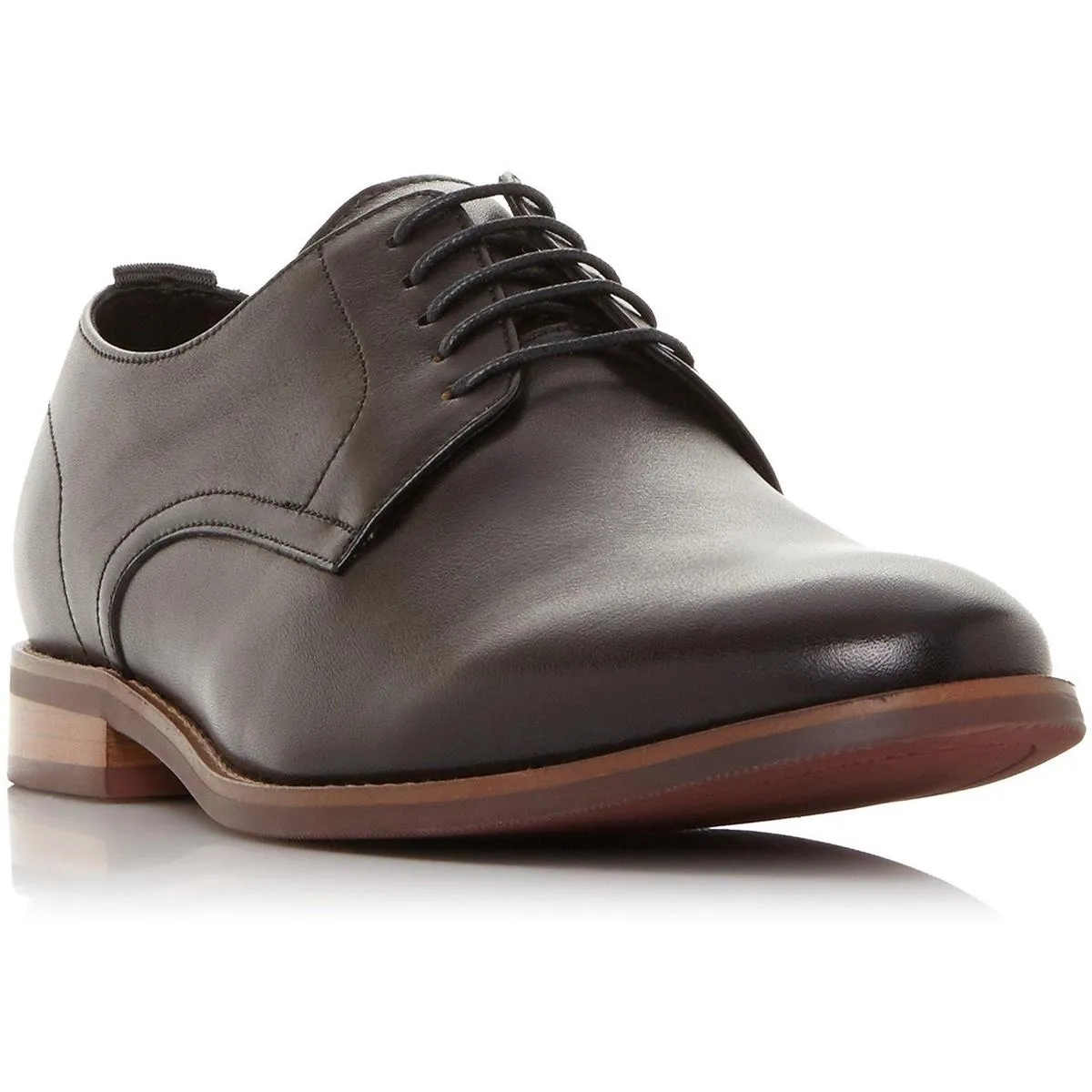 Dune Suffolks Leather Smart Gibson Shoes Black