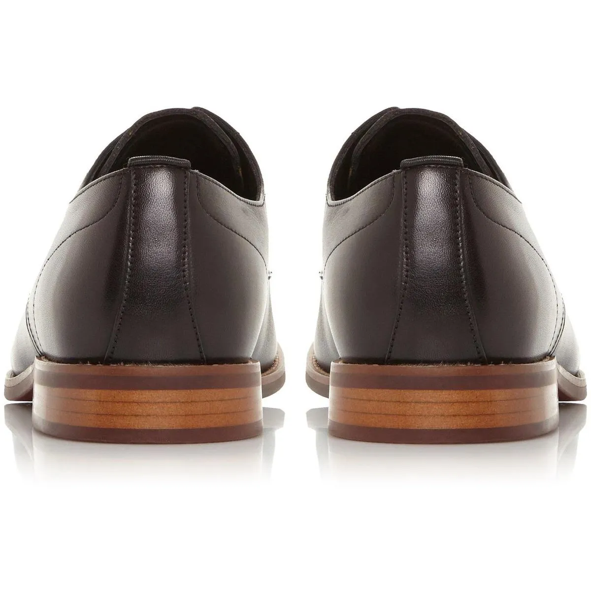 Dune Suffolks Leather Smart Gibson Shoes Black