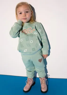 Ebita Mini Girl Vibes and Shapes Tracksuit, Mint