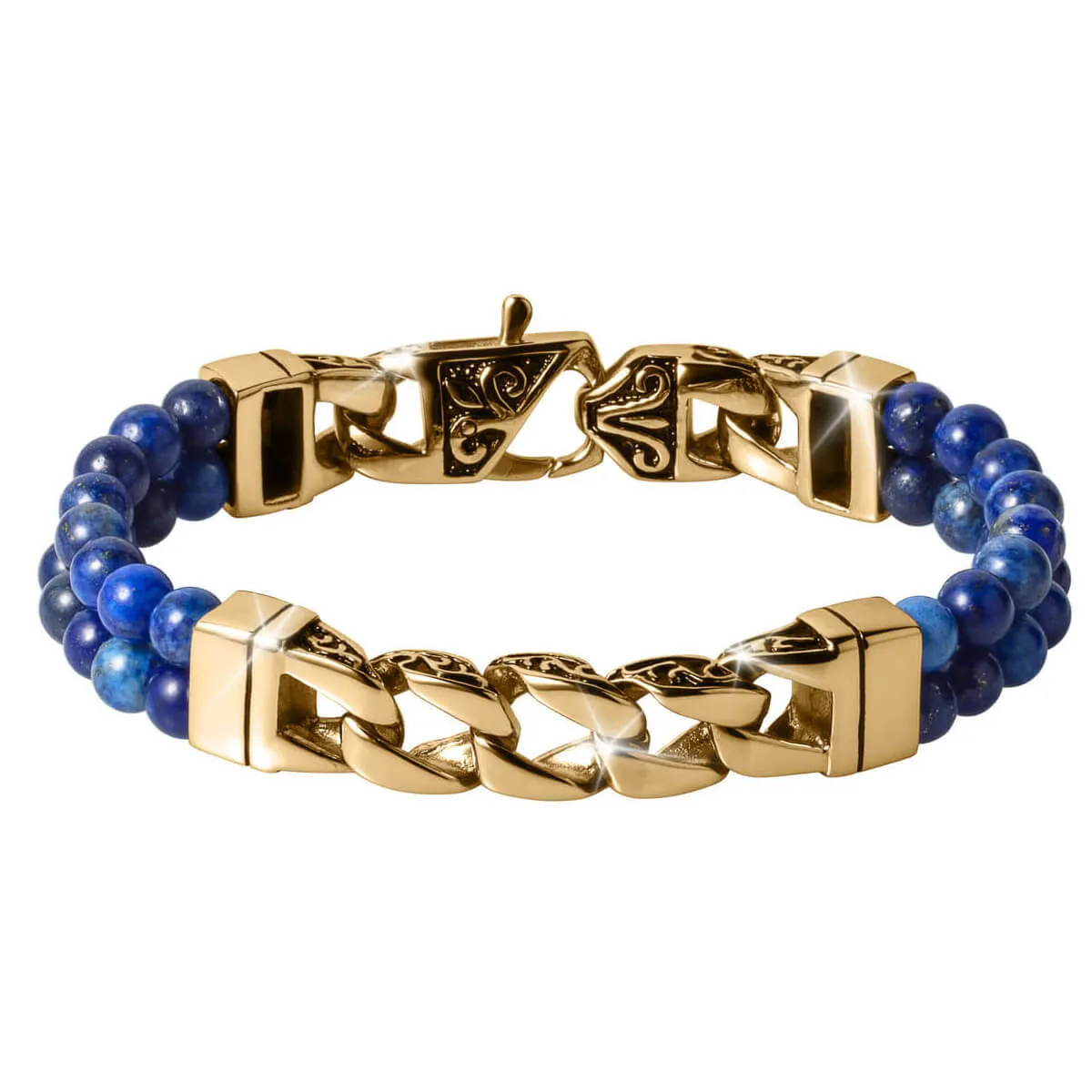 Eclipse Lapis Gold Men Bracelet