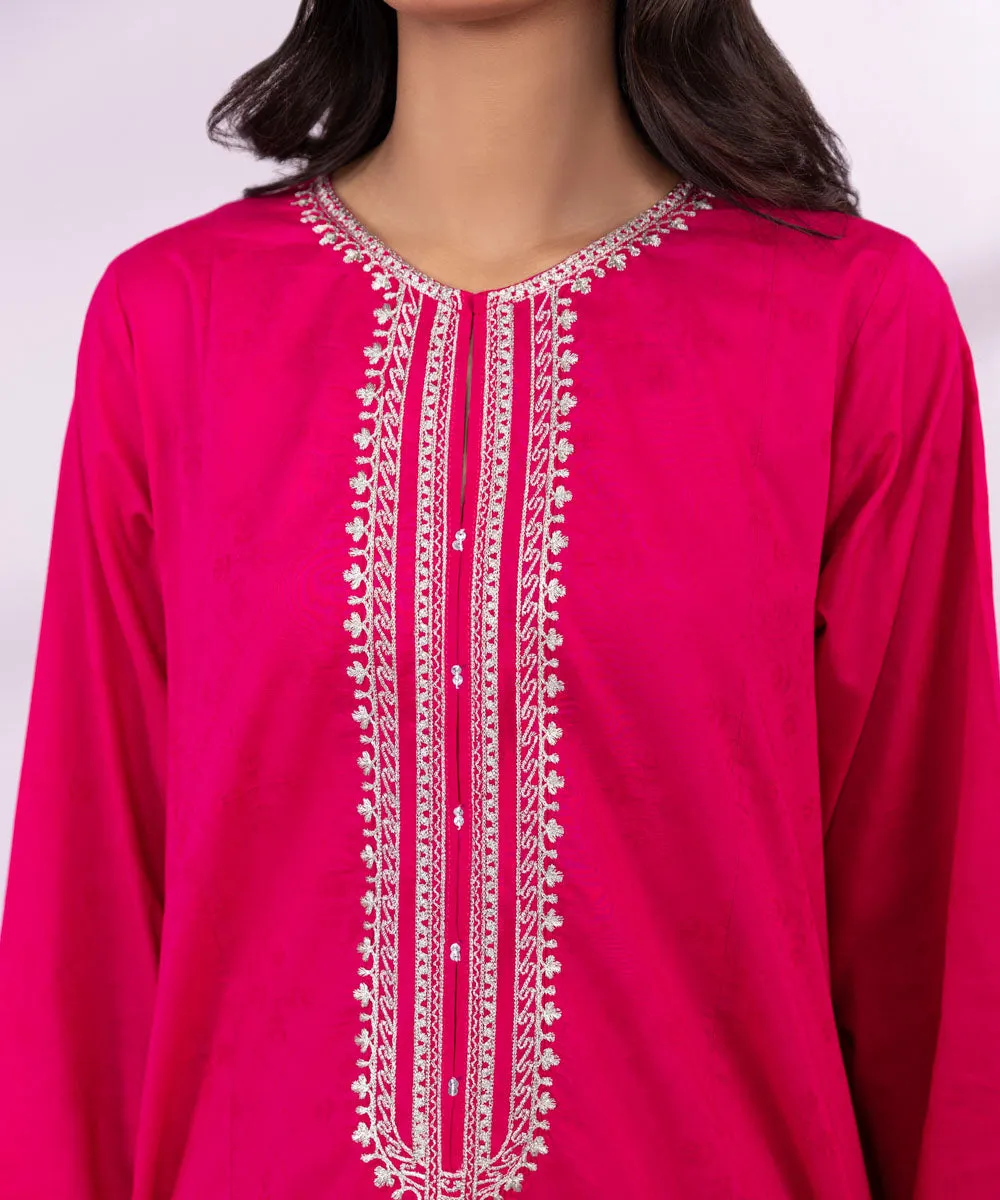 Embroidered Jacquard Blouse