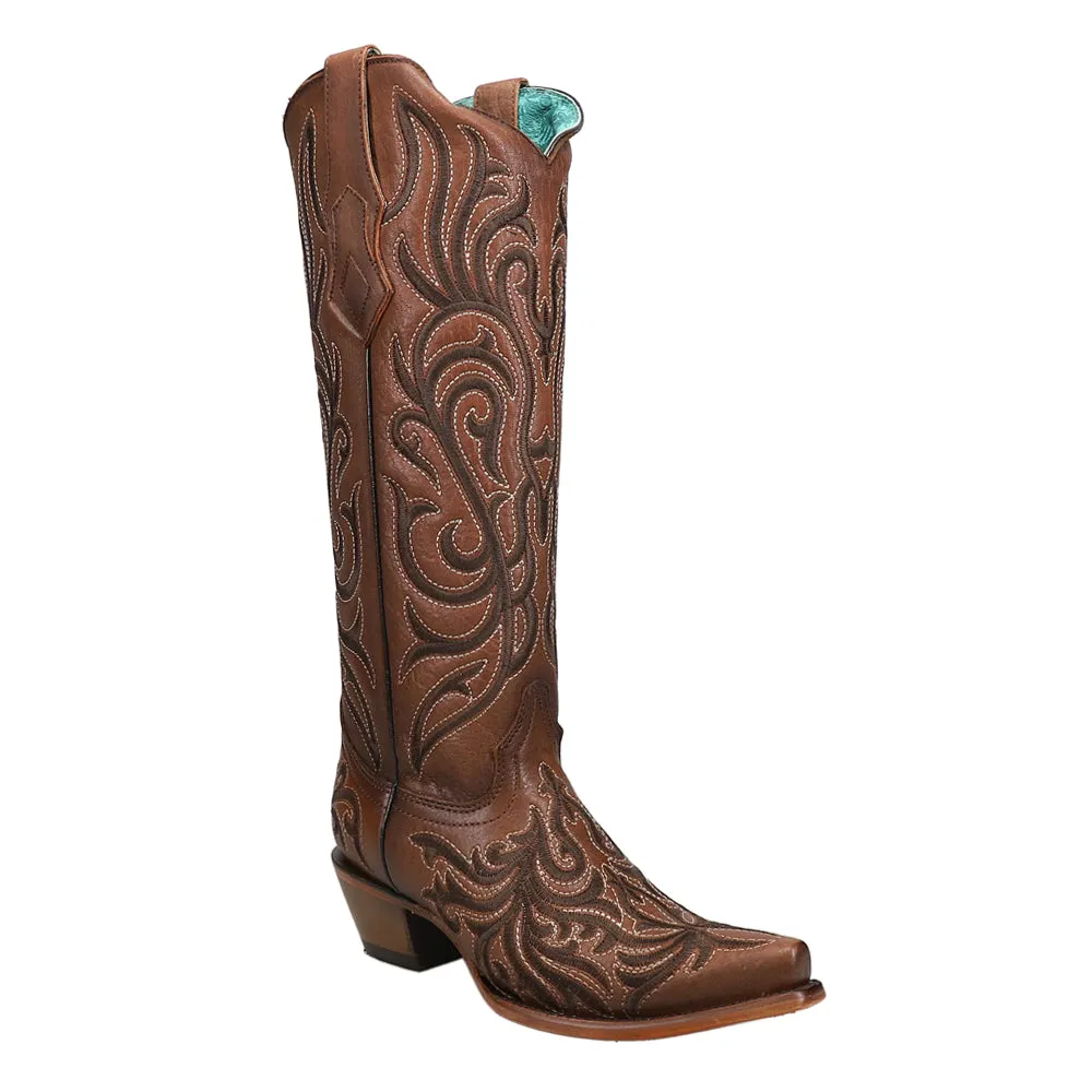 Embroidered Snip Toe Cowboy Boots