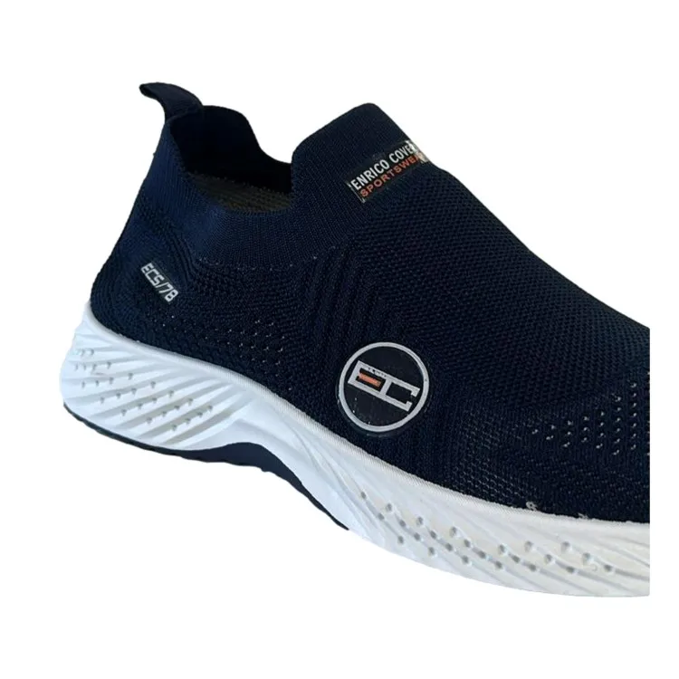 Enrico Coveri Blue Men's Slip-On Sneakers