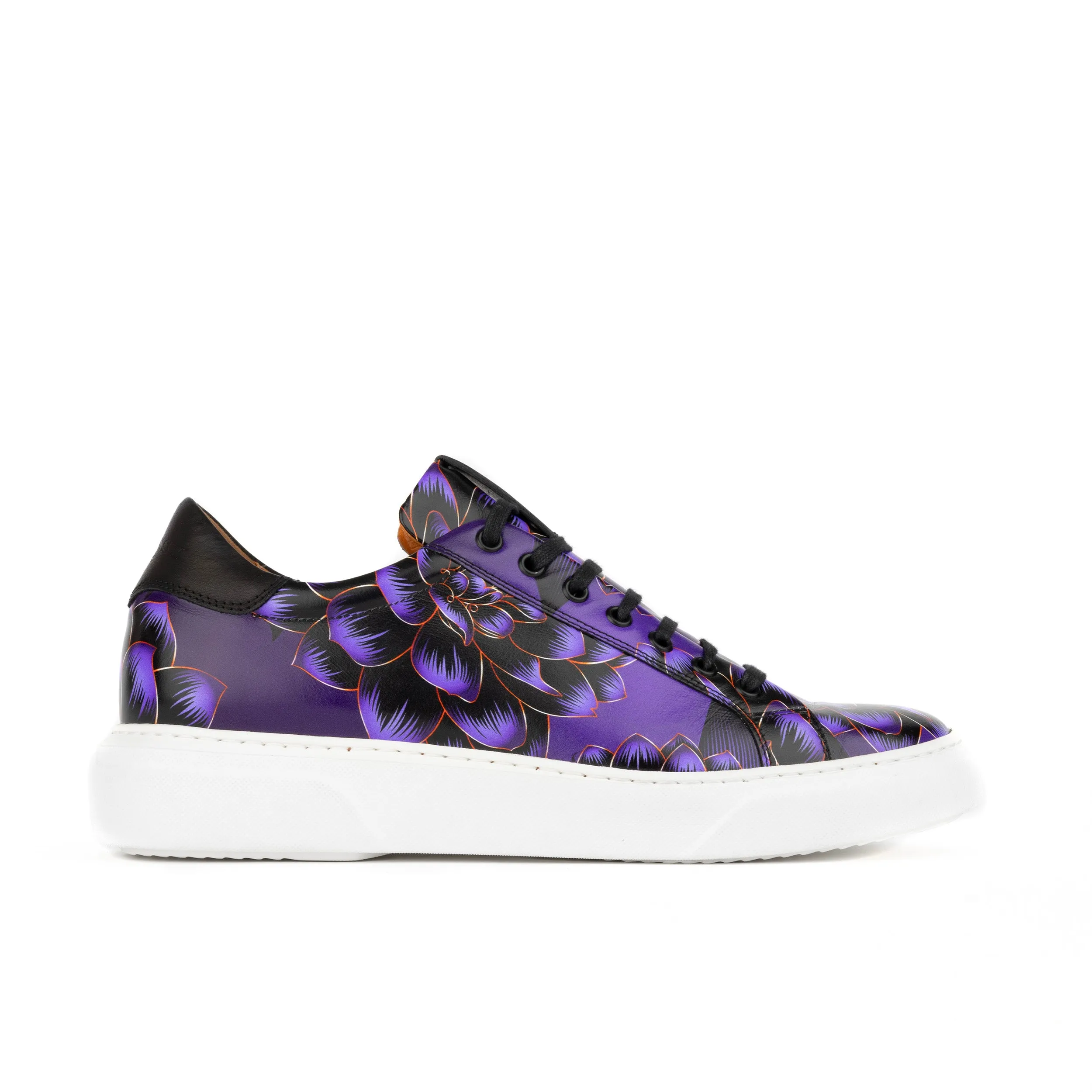 EXSTATIC LOW PURPLE - Men's low top white sole Italian leather trainer