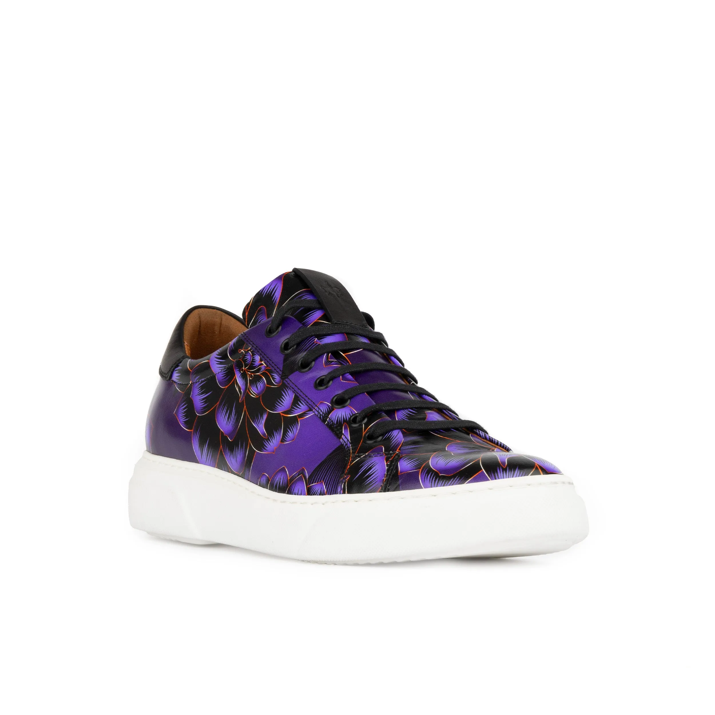 EXSTATIC LOW PURPLE - Men's low top white sole Italian leather trainer