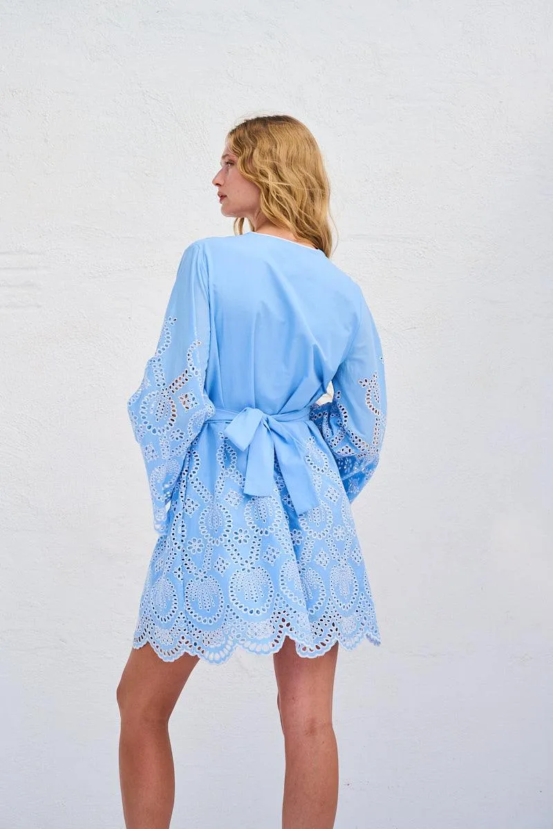 Eyelet Bell Sleeve Dress by Lace the Label