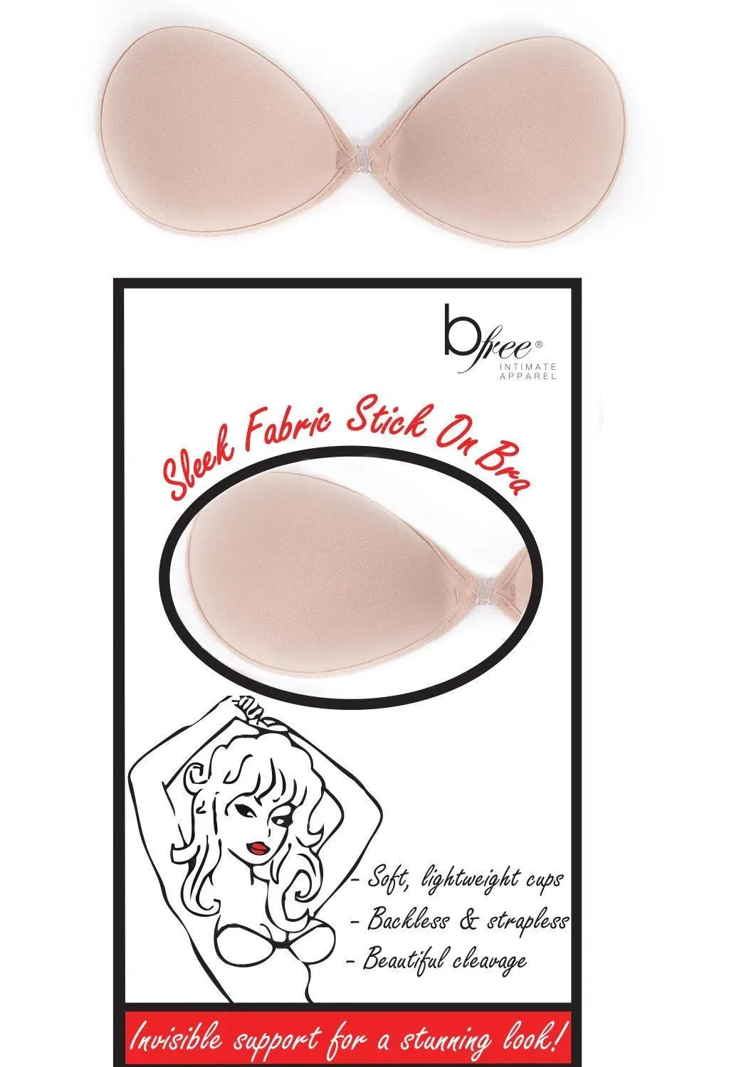 Fabric Sleek Stick On Bra Nude