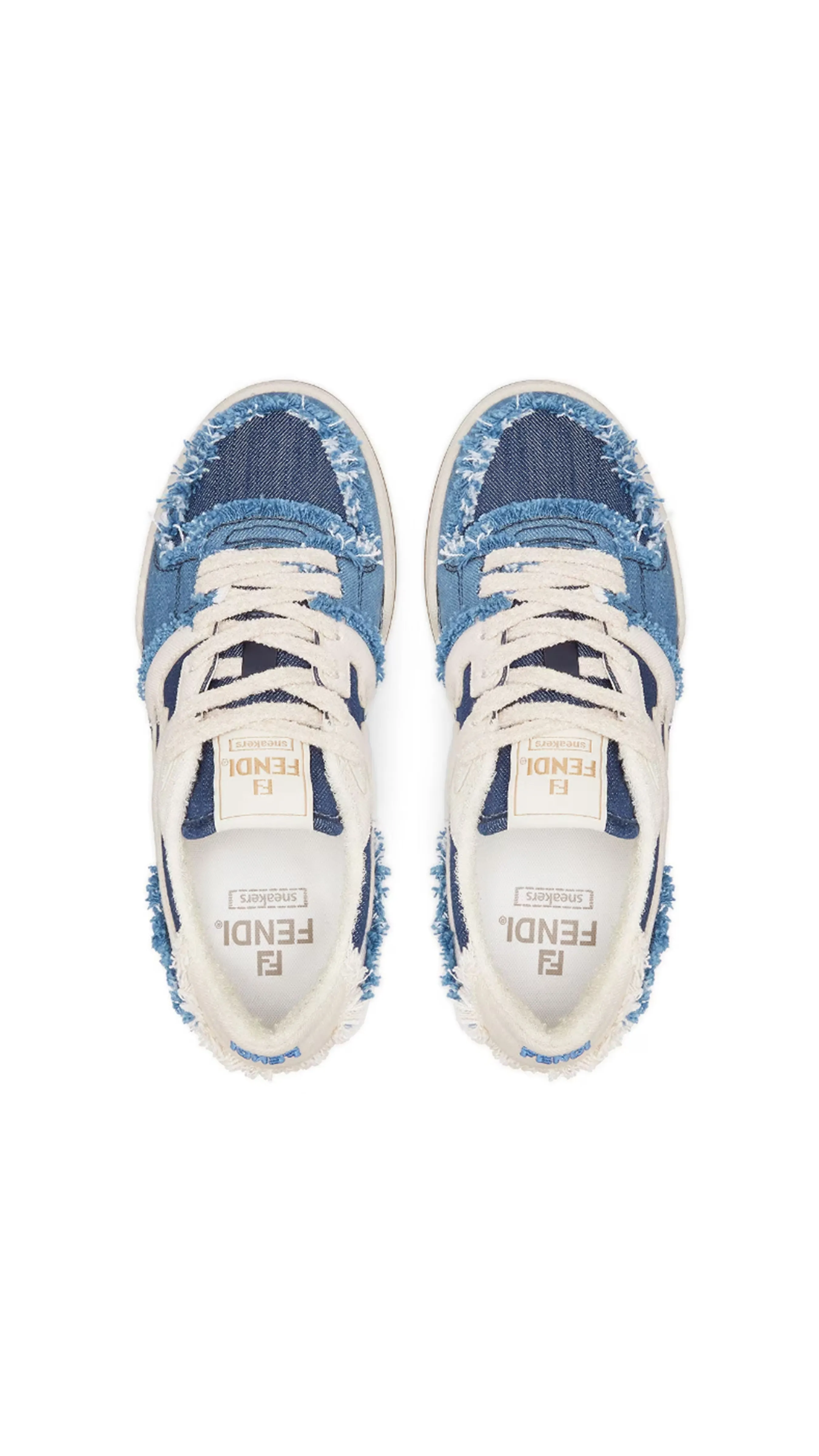 Fendi Denim Blue Match Sneakers.