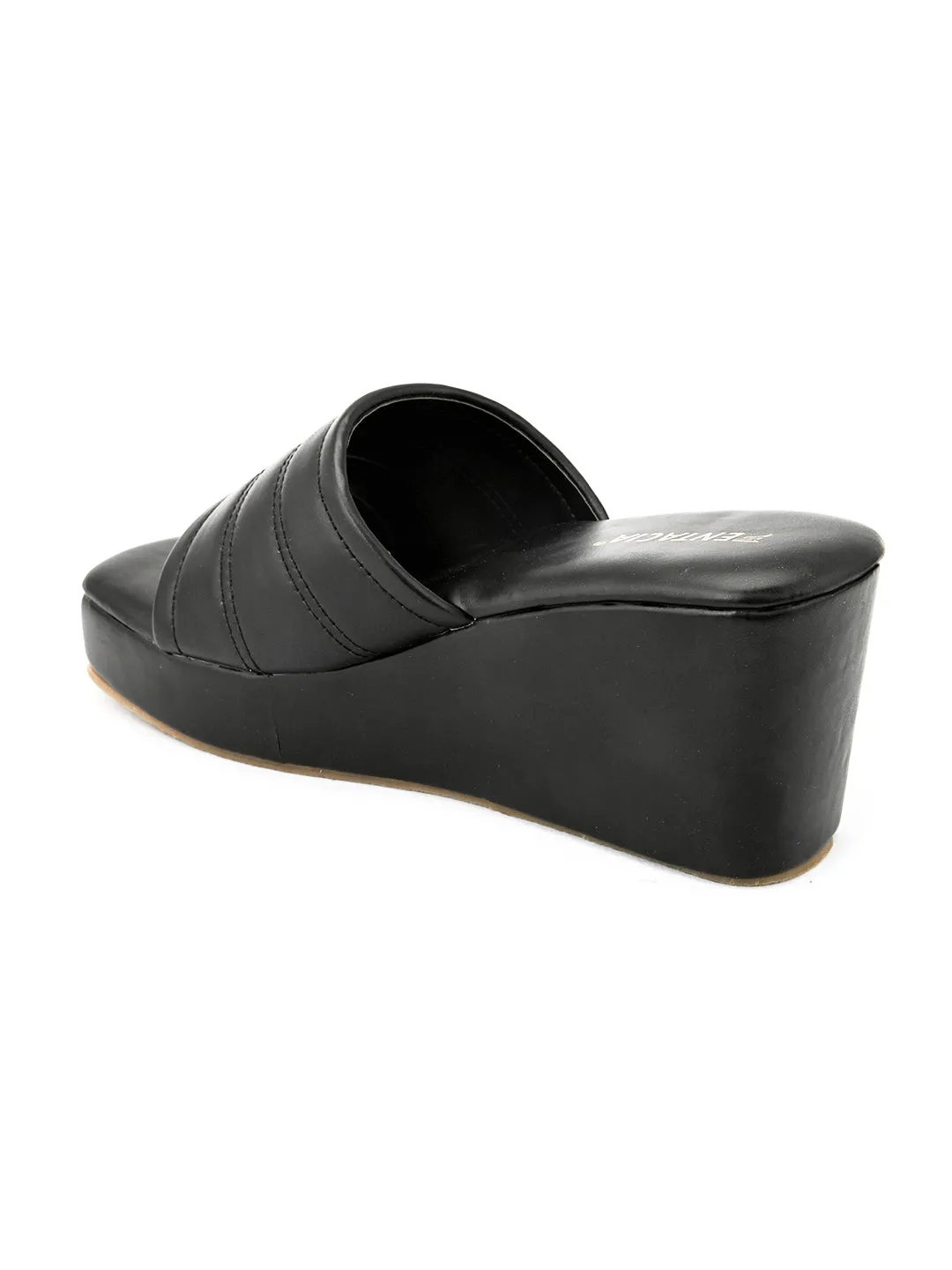 FENTACIA Womens Black Ultra-Soft Lightweight Wedges