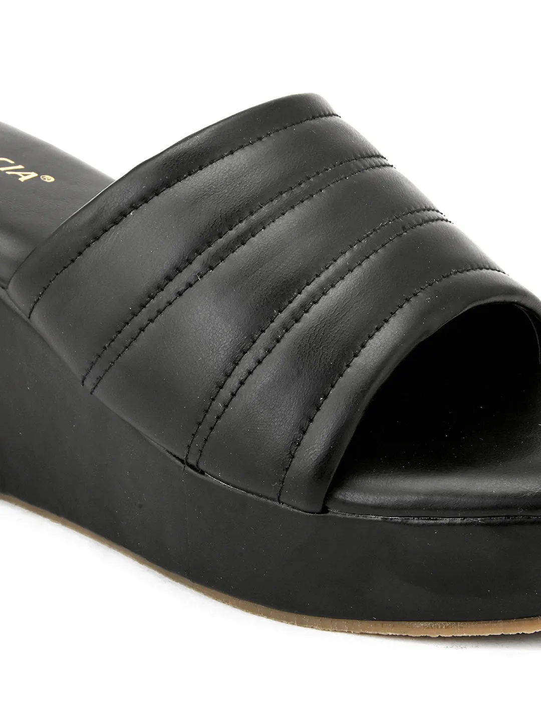 FENTACIA Womens Black Ultra-Soft Lightweight Wedges