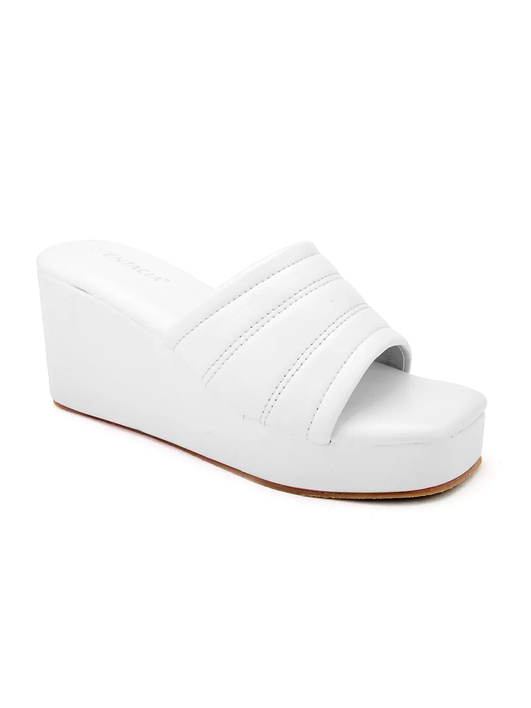 FENTACIA Womens White Ultra-Soft Lightweight Wedges