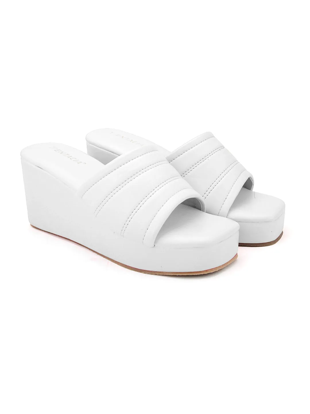 FENTACIA Womens White Ultra-Soft Lightweight Wedges