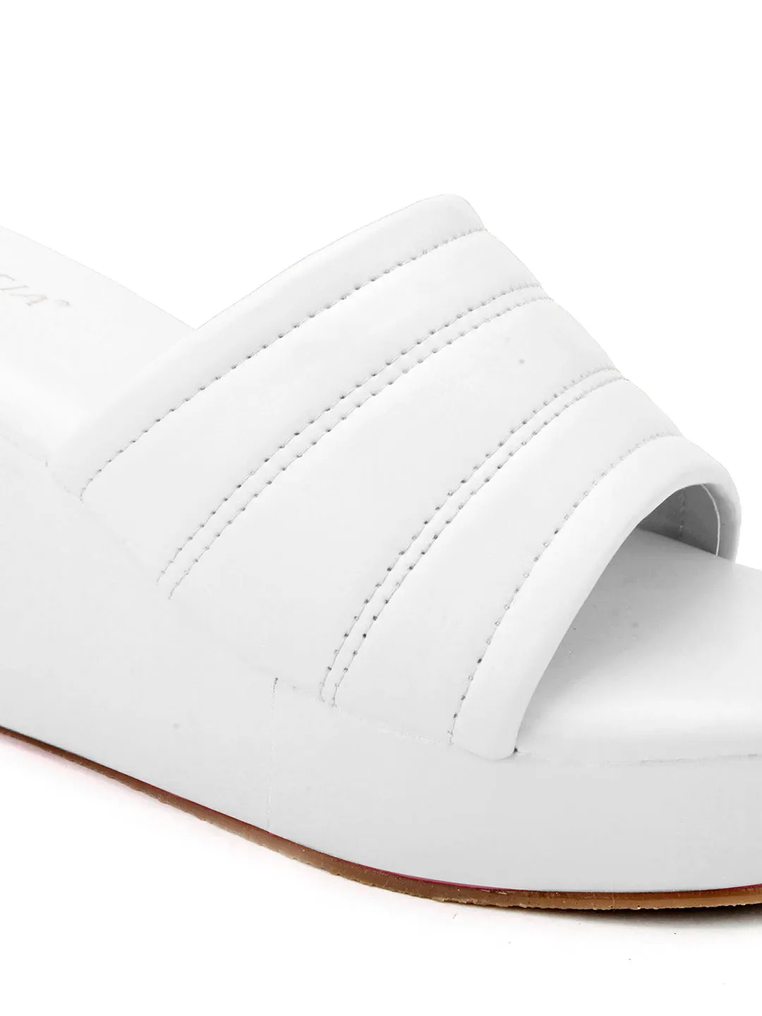 FENTACIA Womens White Ultra-Soft Lightweight Wedges