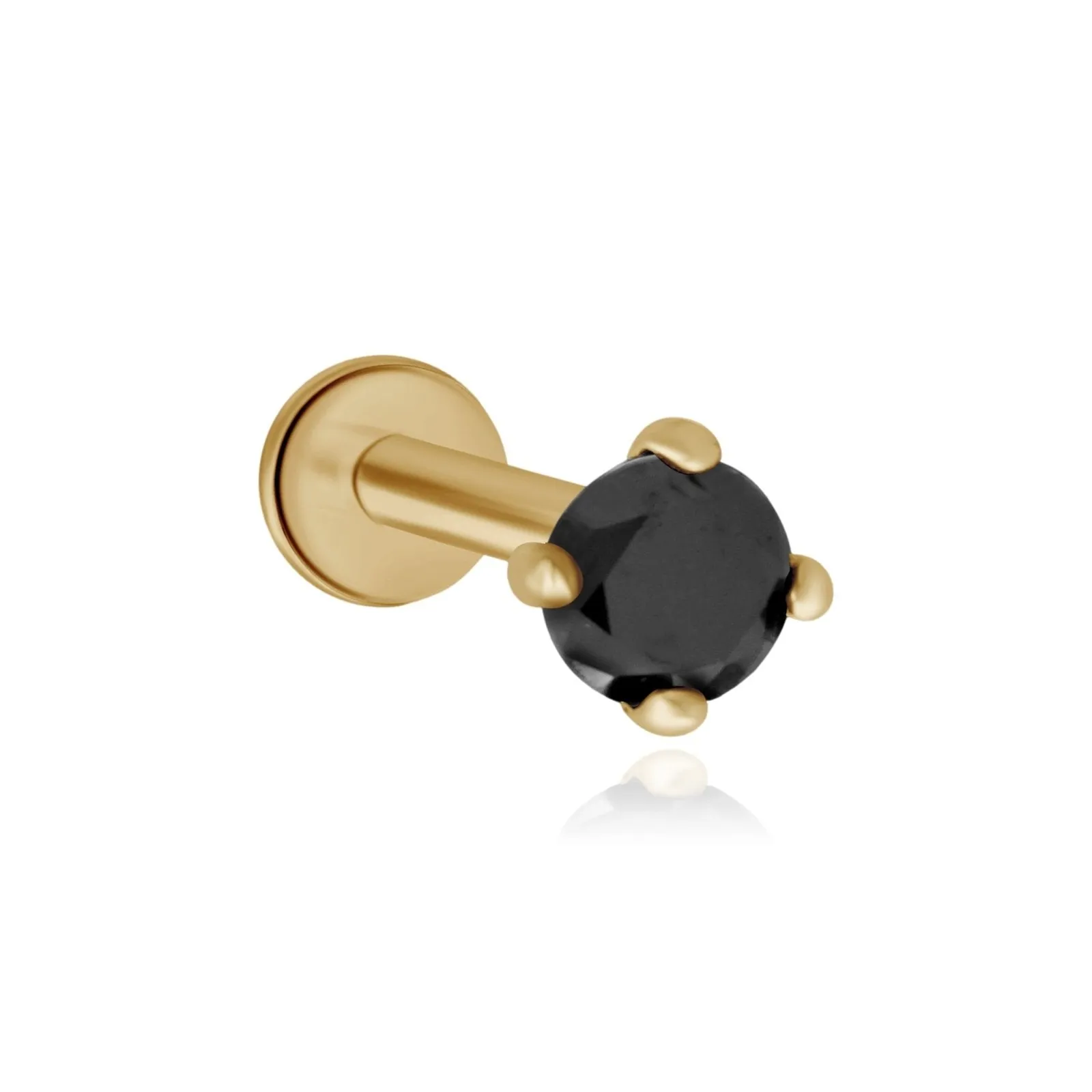 Flat Back Black Diamond Earring