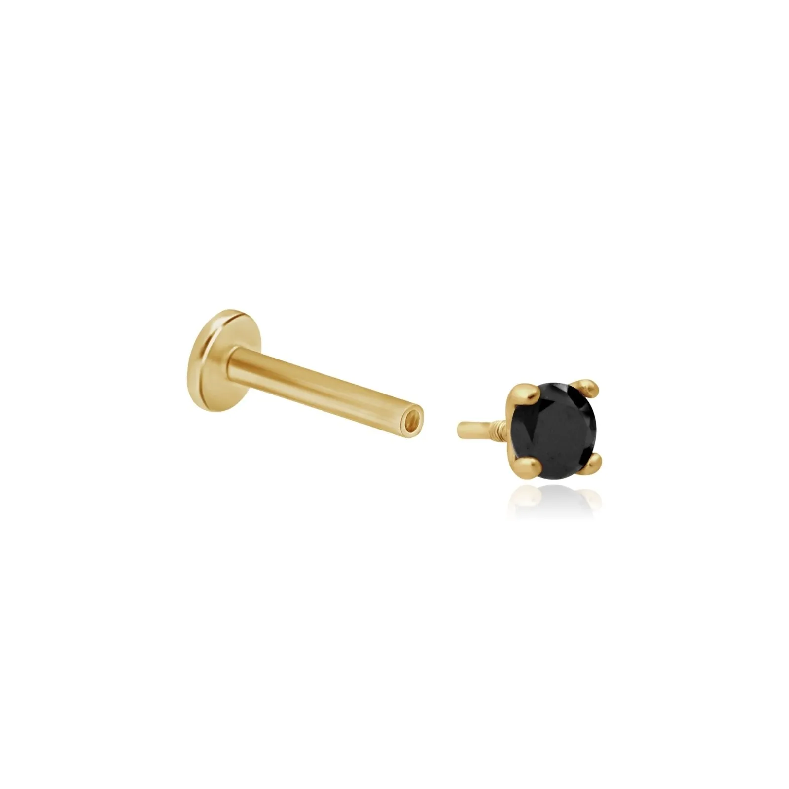 Flat Back Black Diamond Earring