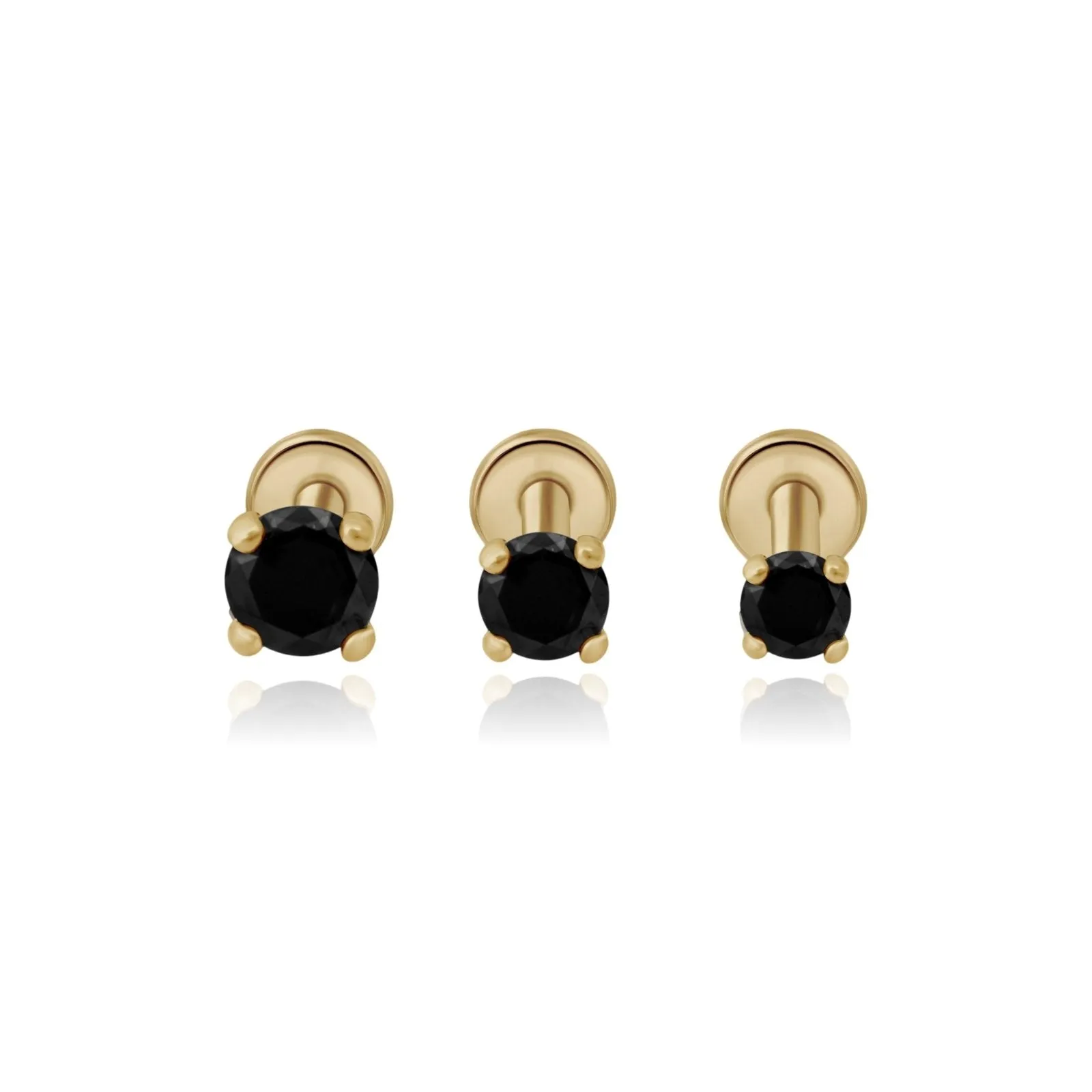 Flat Back Black Diamond Earring