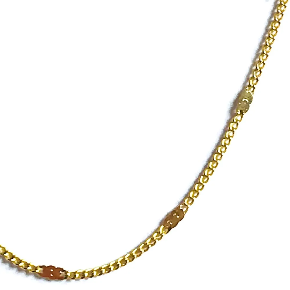 Flat curb 1mm 18k Chain