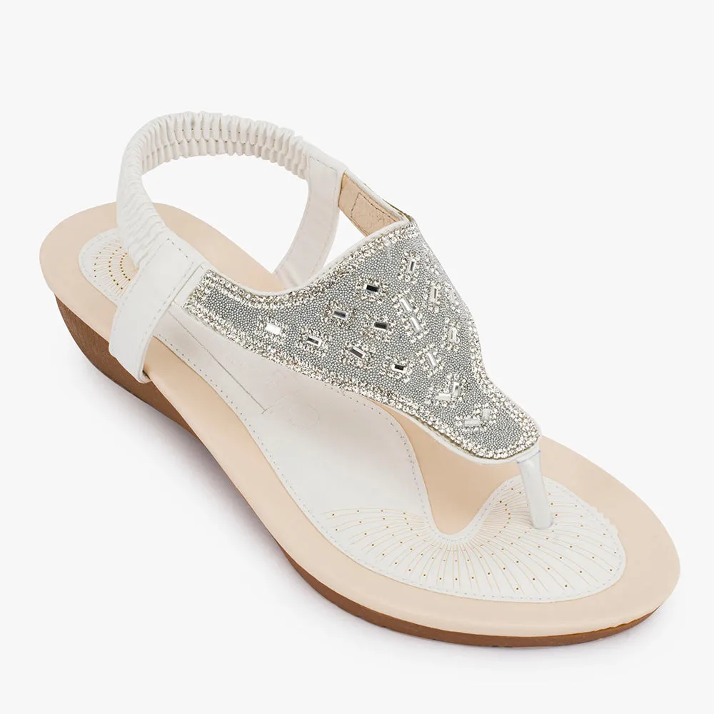 Flat embellished sandal