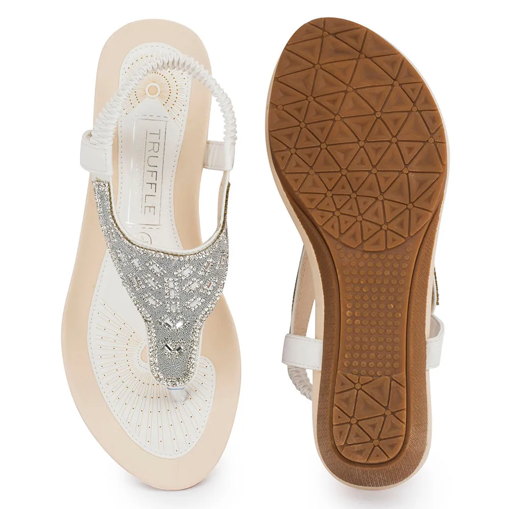 Flat embellished sandal