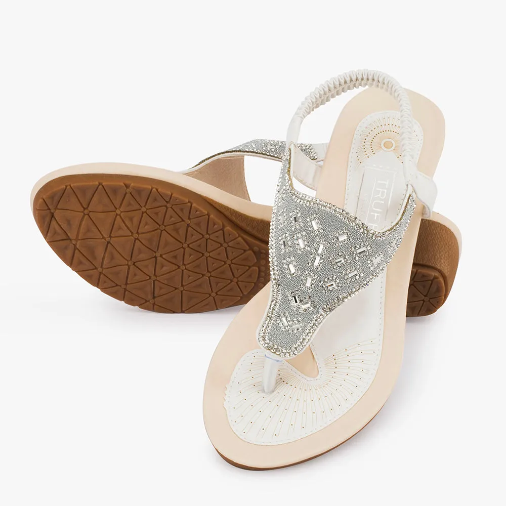 Flat embellished sandal