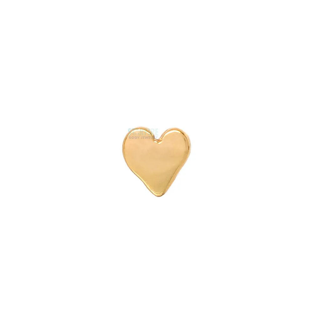 Flat Heart Gold Threaded End