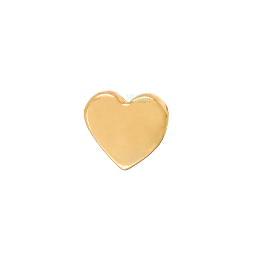 Flat Heart Gold Threaded End