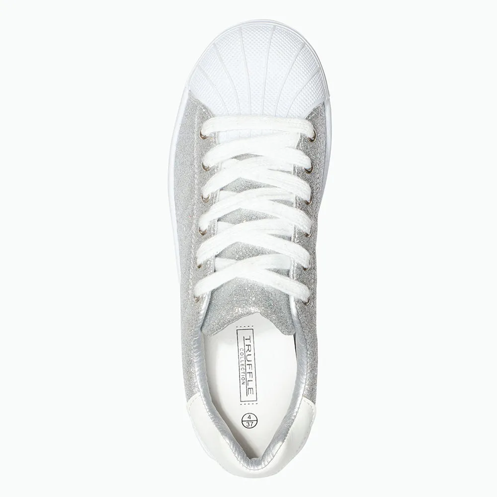 Flat Lace Up Trainer Glitter