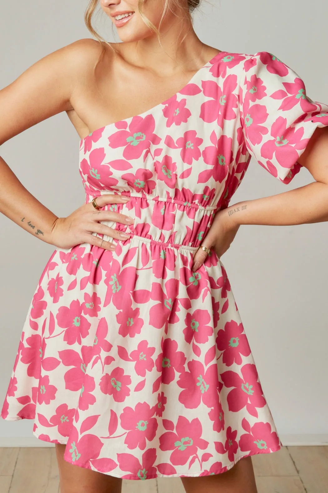 Floral One Shoulder Dress