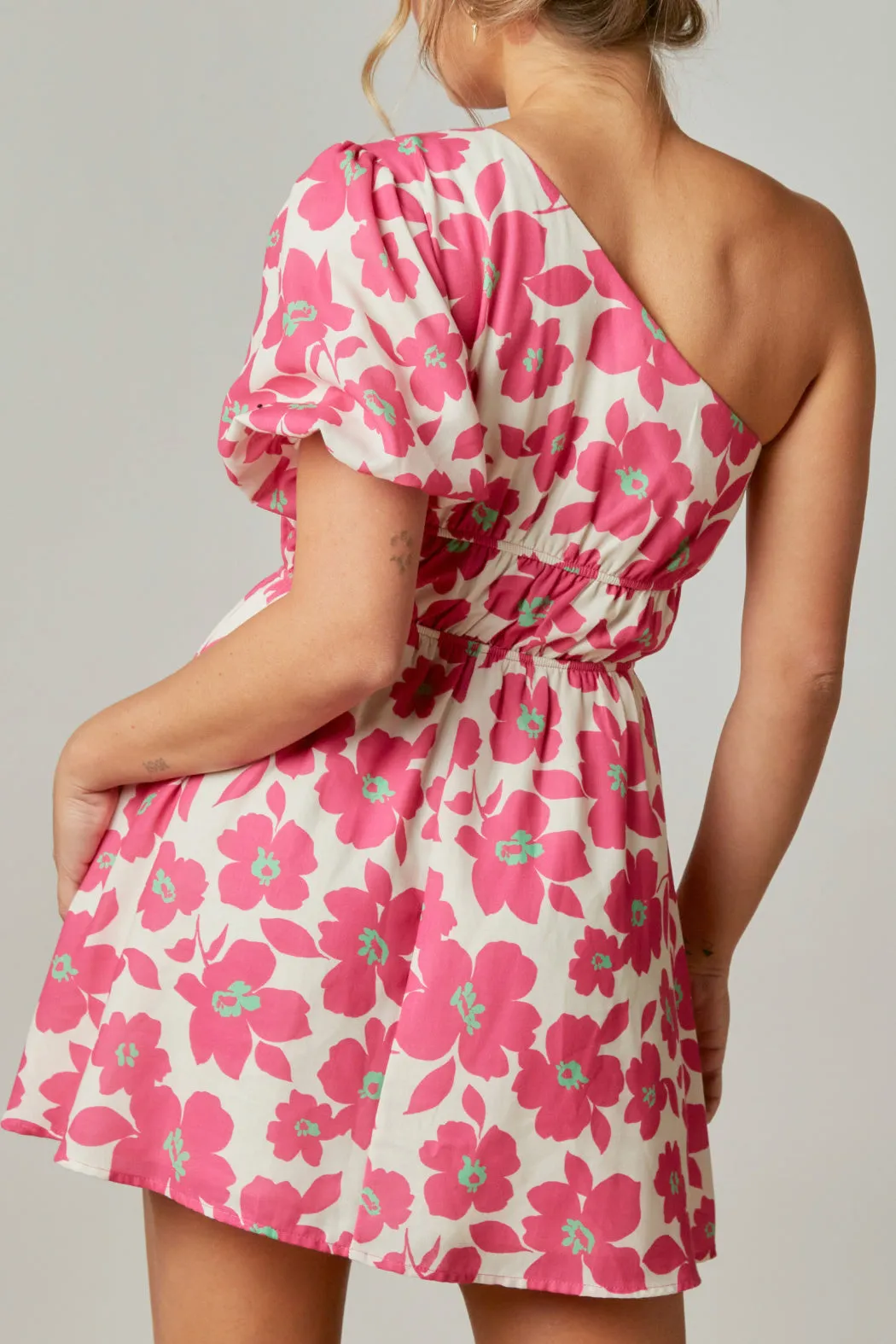 Floral One Shoulder Dress