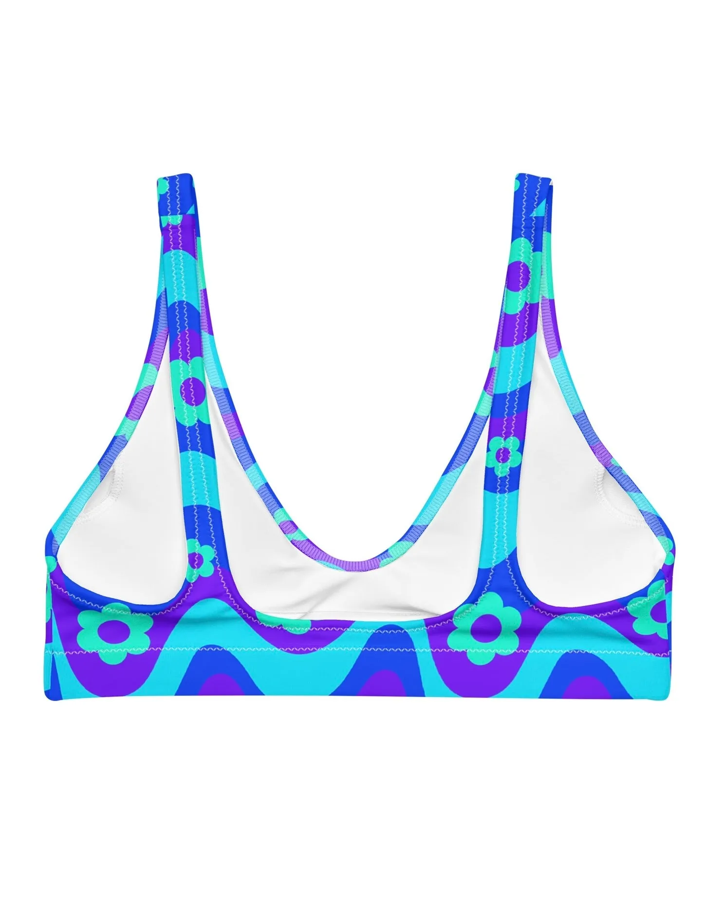 Blue Flower Print Bralette