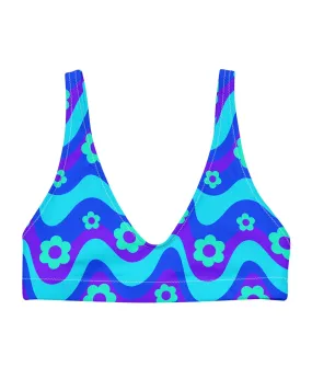 Blue Flower Print Bralette