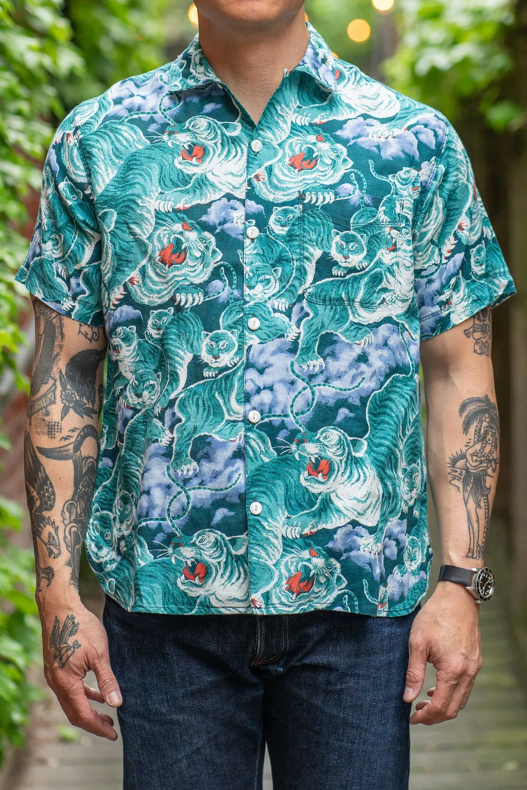 Turquoise Tiger Hawaiian Freenote Cloth