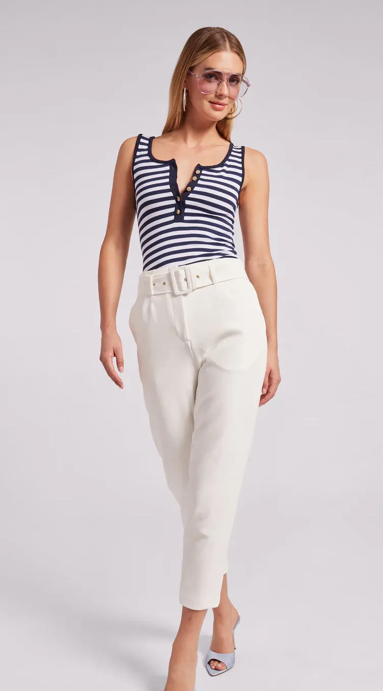 Fathima Striped Navy White Top by Generation Love