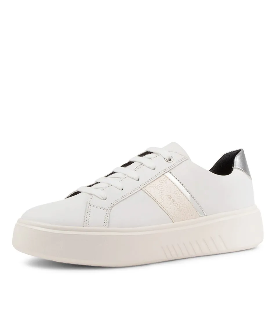 GEOX D Nhenbus White Leather Sneakers